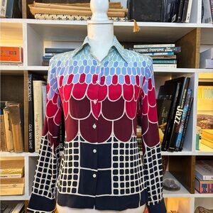 Paul & Joe Blue and White Patterned Top